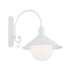 Außenwandleuchte Enduro, weiß, Stahl, Glas, IP44, E27