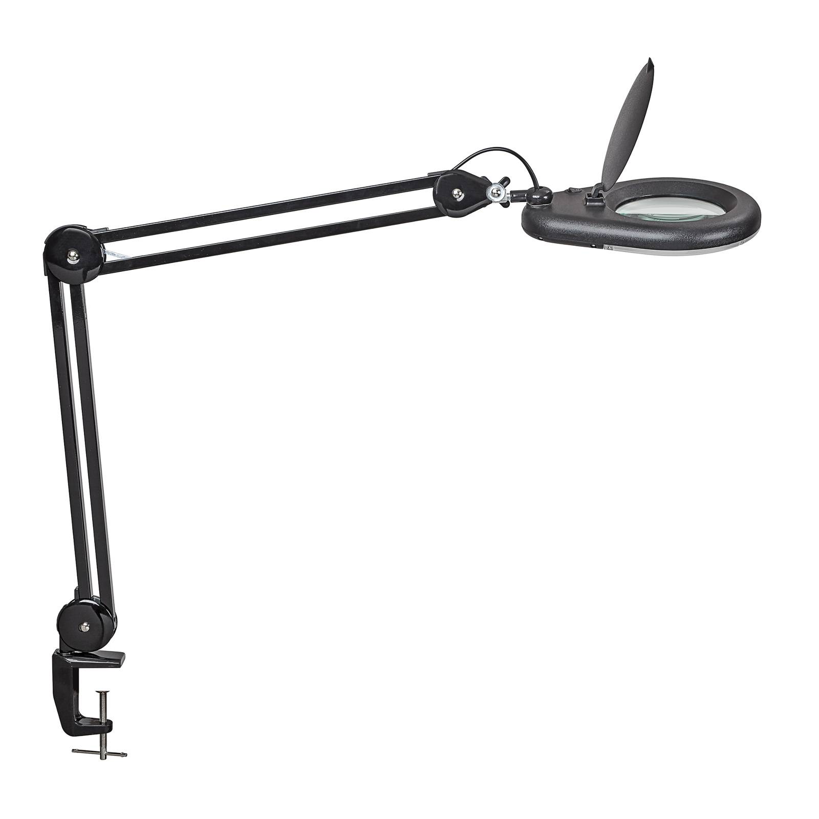 Image of Lampe à loupe LED MAULviso avec pince, noire 4002390061742