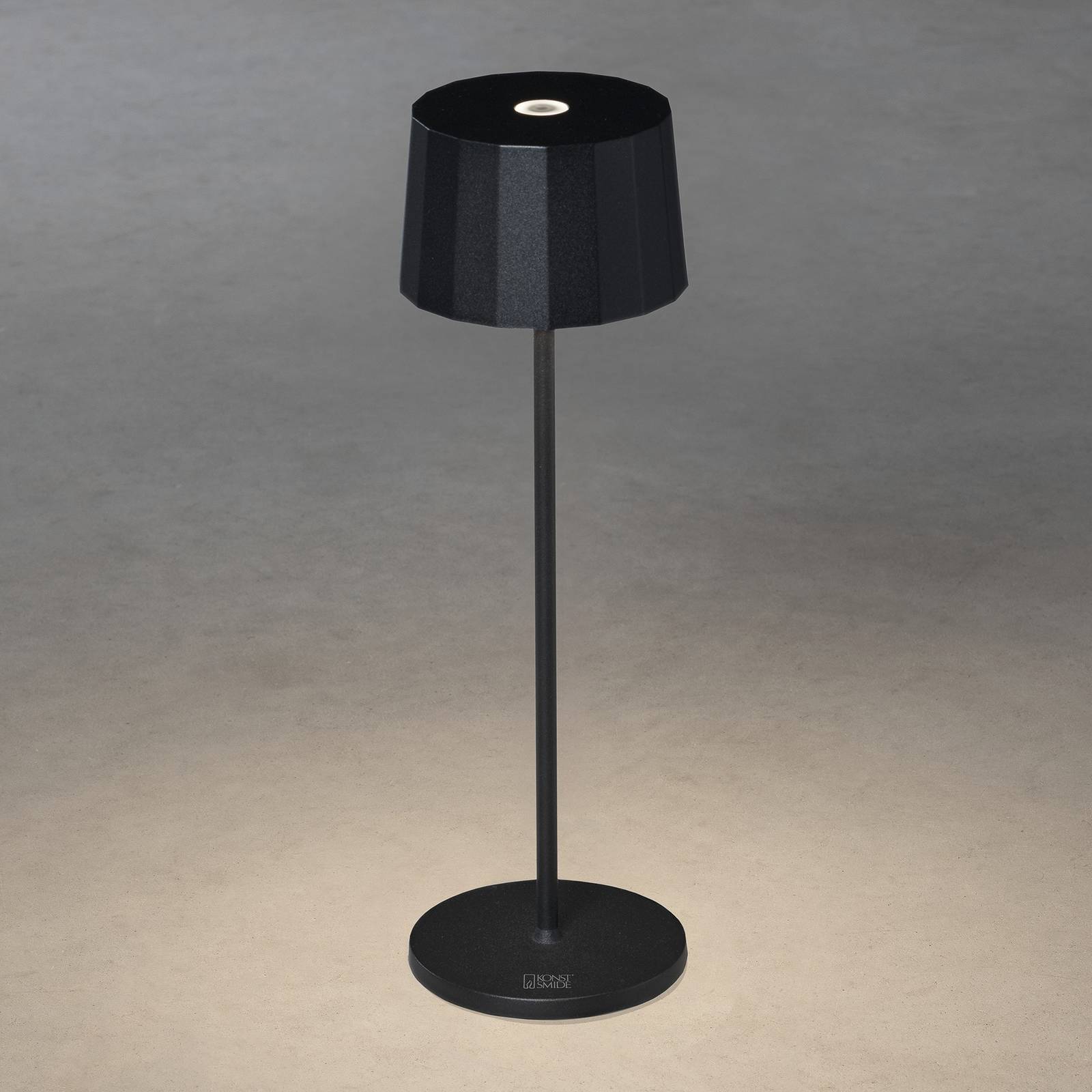 konstsmide lampe à poser led positano pour extérieur, noire