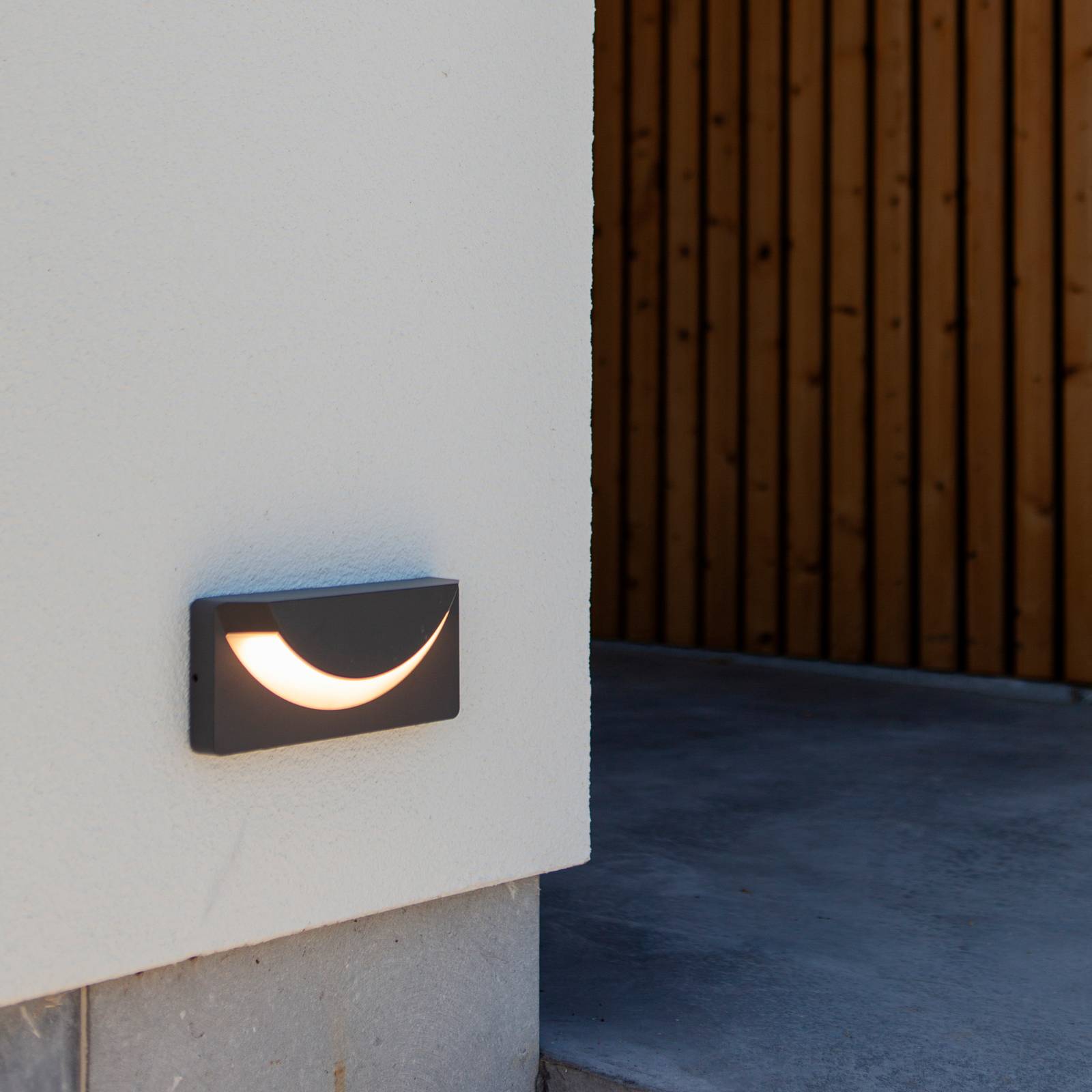 Kinkiet zewnętrzny LED LUPS, ciemnoszary, szerokość 23 cm, IP54