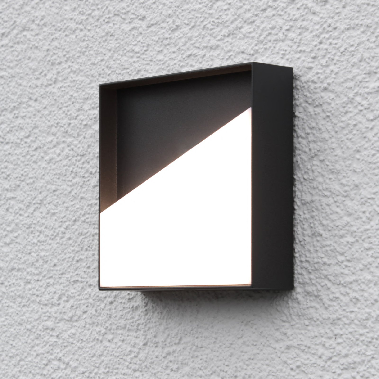Meg LED rechargeable wall light, anthracite, 15 x 15 cm, sensor