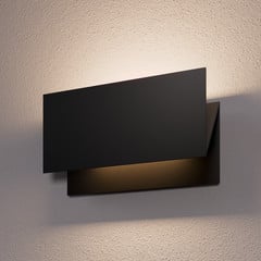 Lucande udendørs LED-væglampe Meja, sort, metal, IP54
