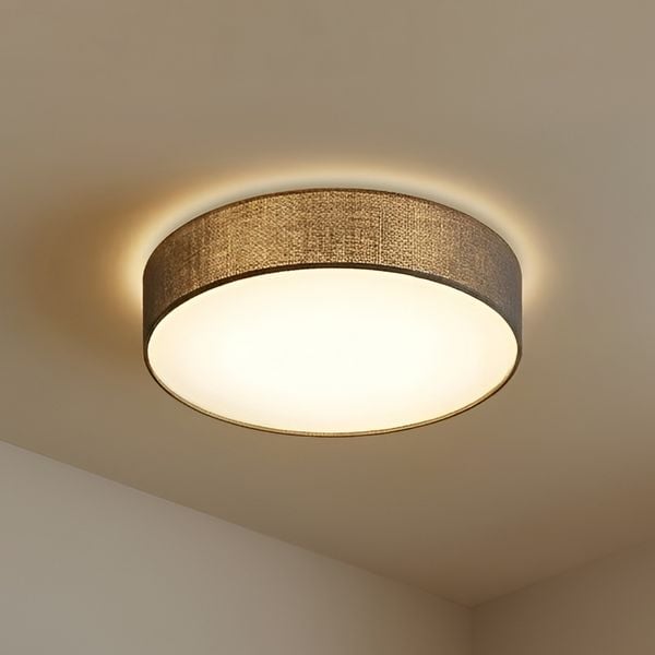 Sebatin Kattovalaisin Ø50 Grey/White/Nickel - Lindby - Makuuhuone - Moderni - Kangas / tekstiili - Pyöreä — Lindby
