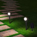 LED-Solar-Erdspießstrahler NOMI, schwarz, 6er-Set, IP44