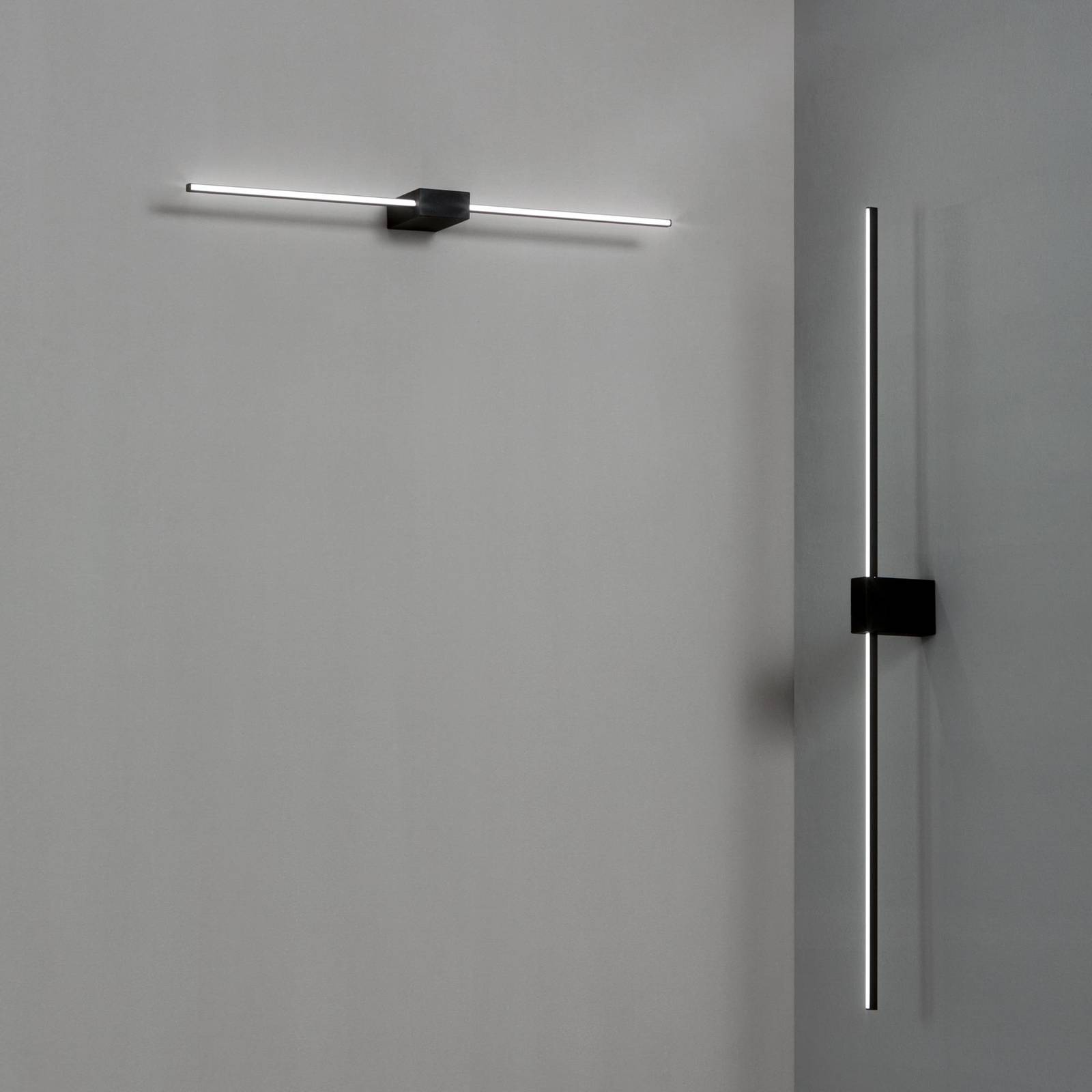 Ideal Lux kinkiet LED Theo czarny szerokość 115 cm aluminium