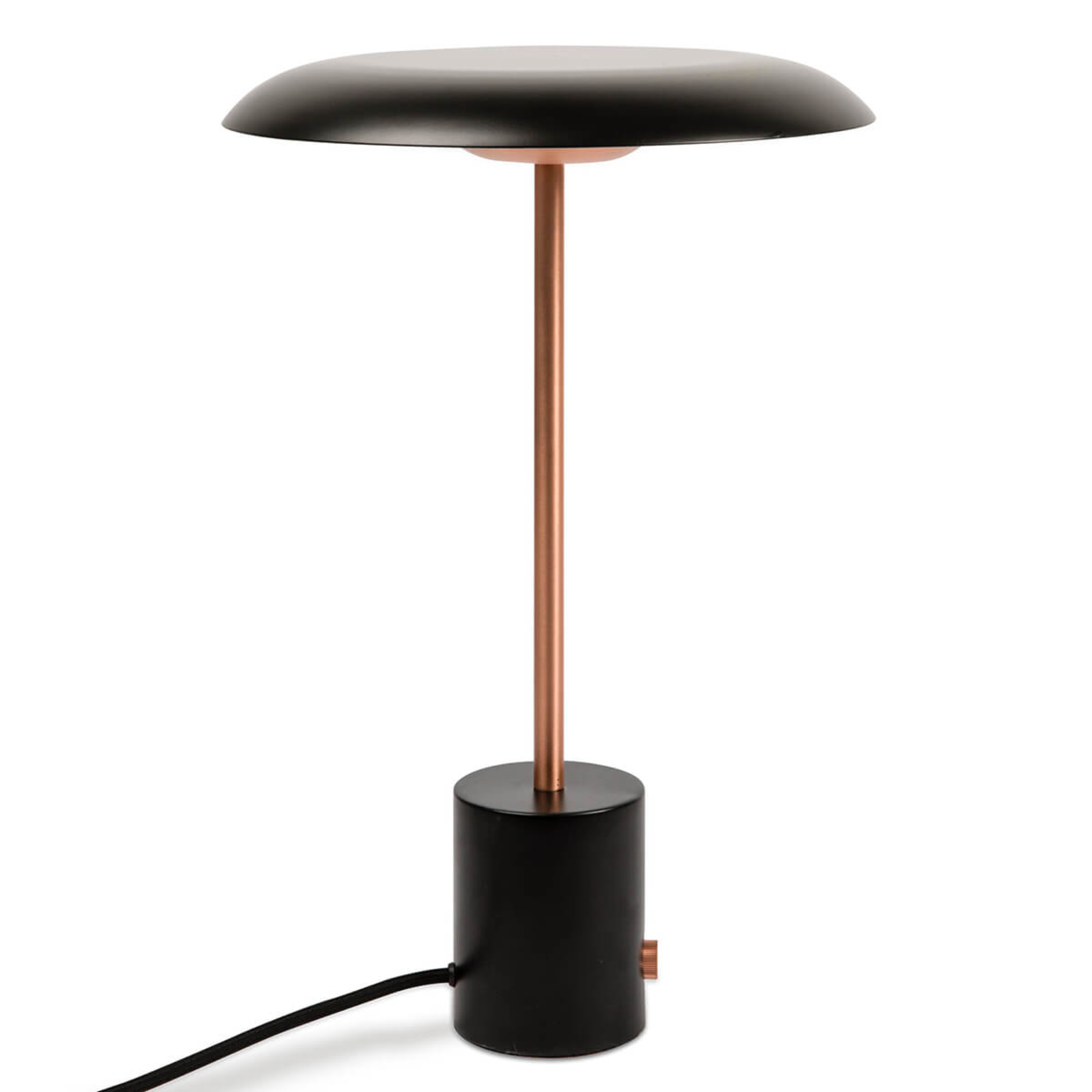LED stolní lampa Hoshi se stmívačem, černá-měď