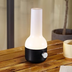 Lámpara de sobremesa recargable Lindby LED para exteriores Isaline, negra,