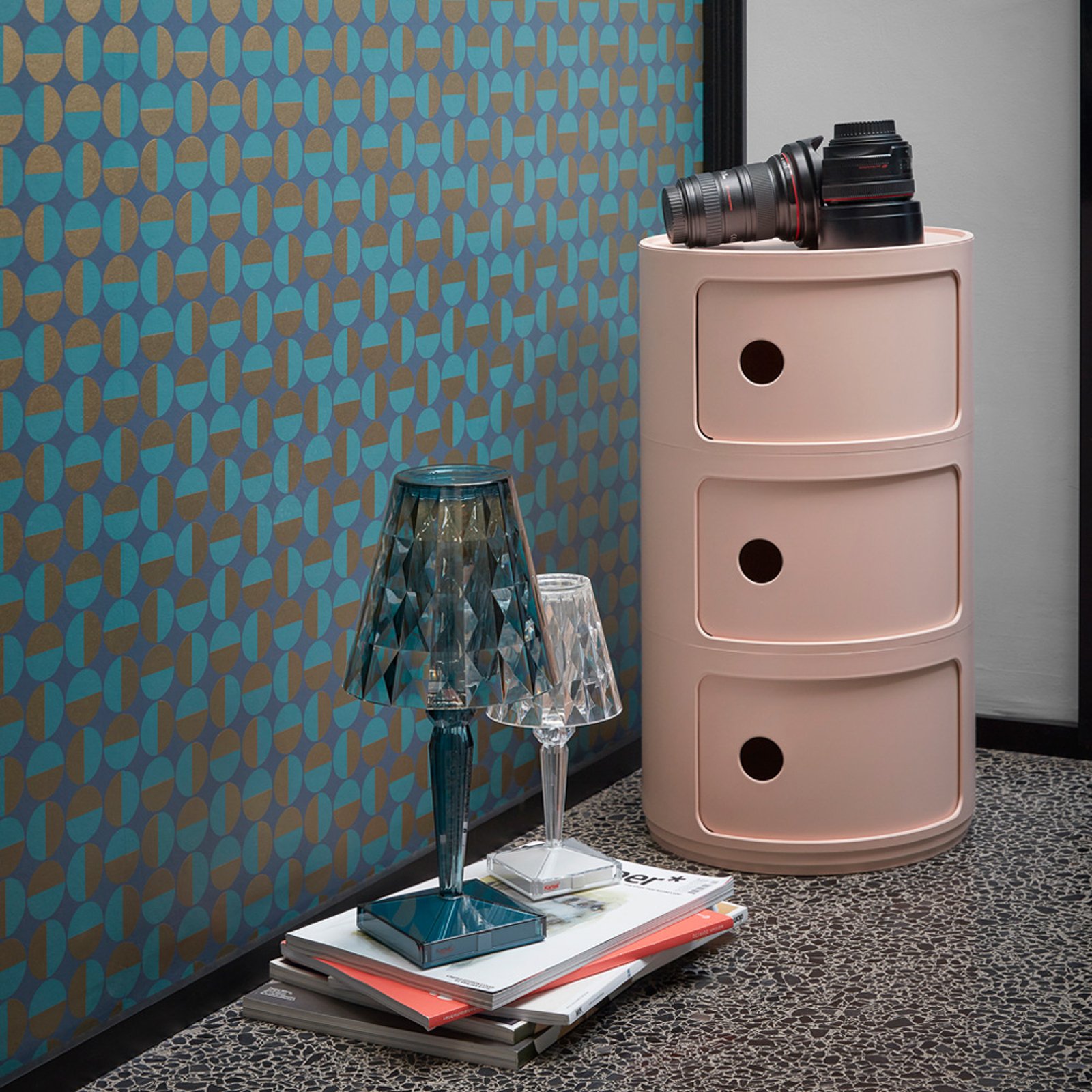 Big Battery Portable Lampe de Table IP54 Light Blue - Kartell