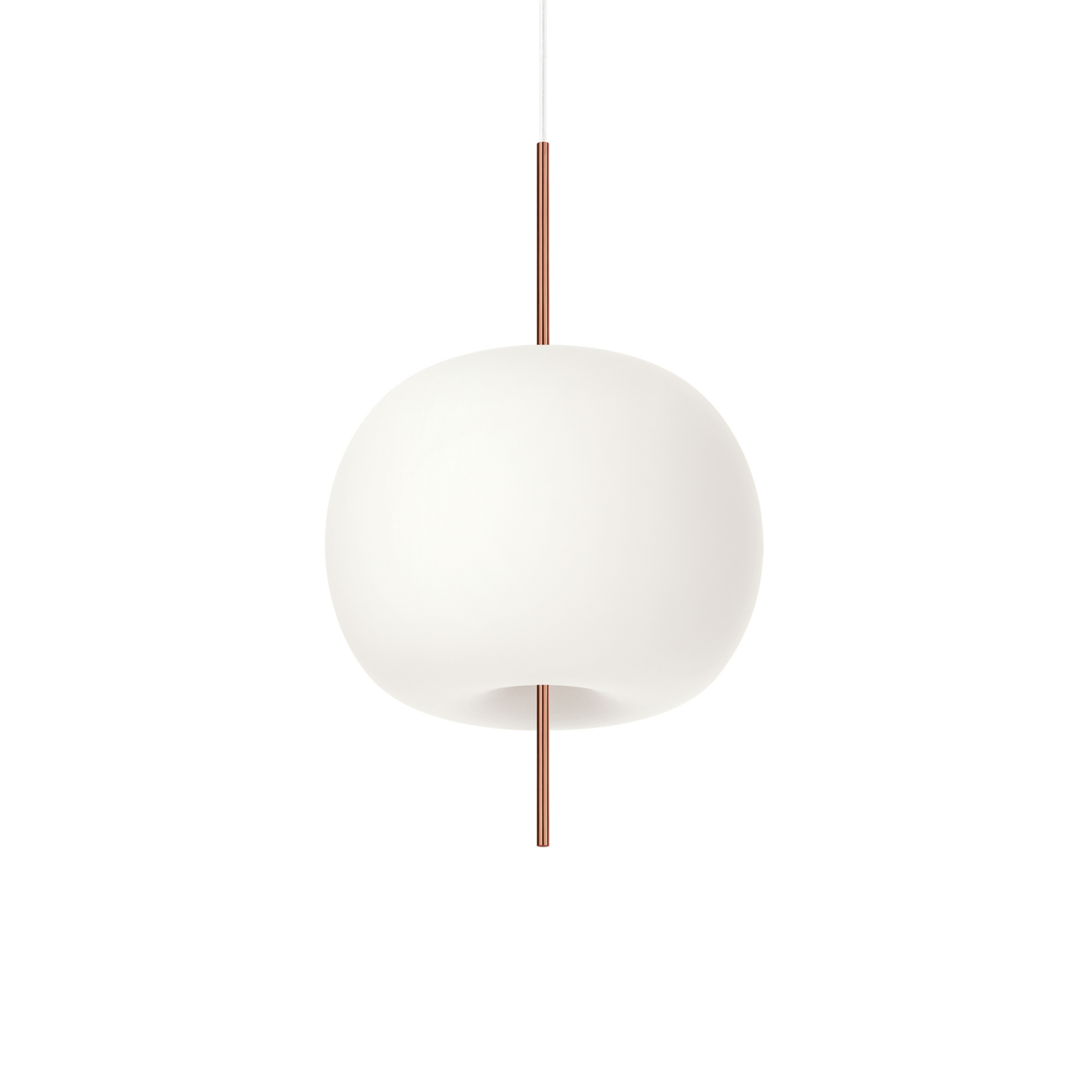 kdln Hängelampe Kushi, kupferfarben/weiß, Ø 33 cm, Glas