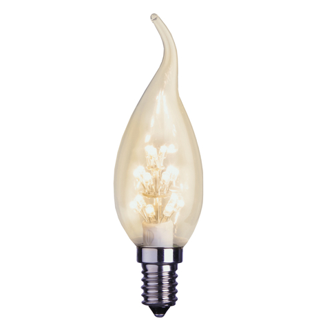 E14 0,9W klar LED päronlampa varmvitt ljus 2100 K