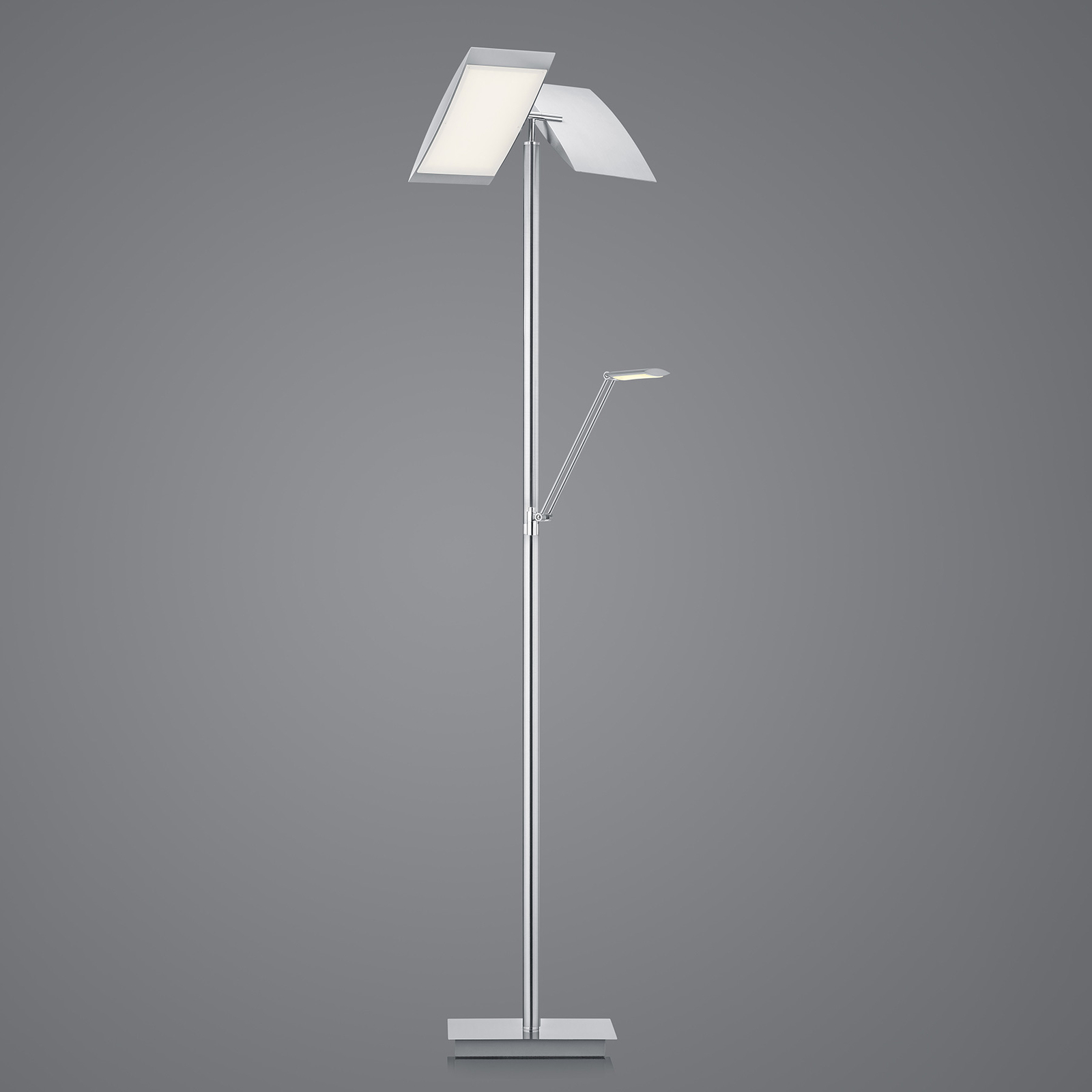 Lámpara de pie LED Wim Lámpara de lectura LED de 2 luces níquel/cromo