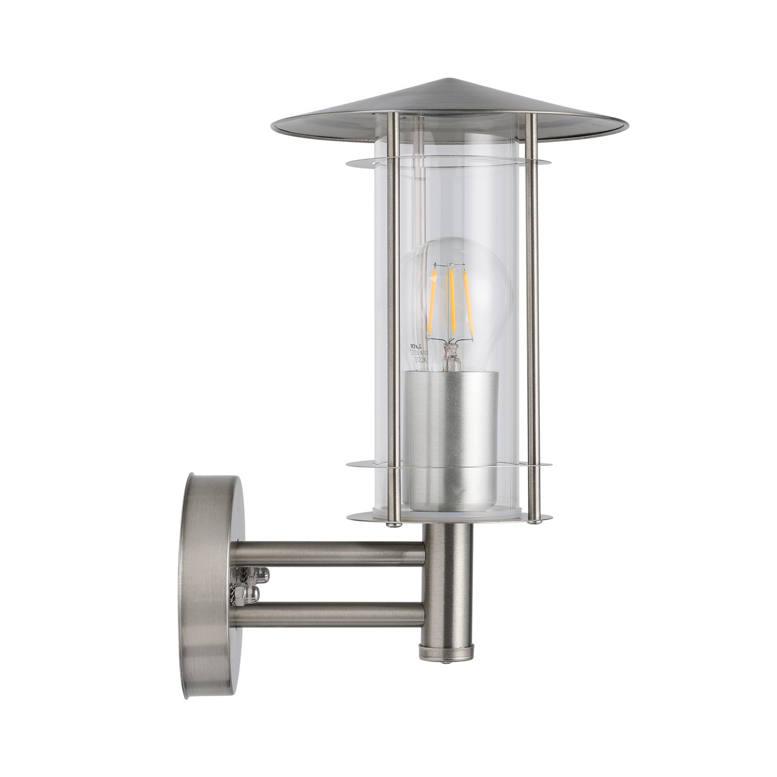 Außenwandlampe Lisio, edelstahlfarben, Höhe 30 cm, Edelstahl