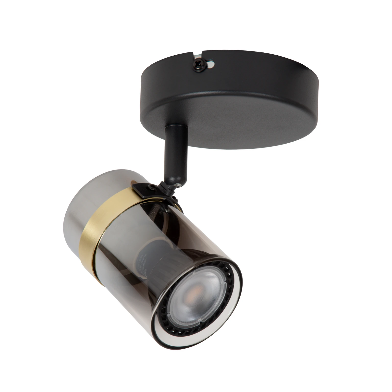 Spot de tavan Upton, înălțime 13 cm, negru/gri fum, metal