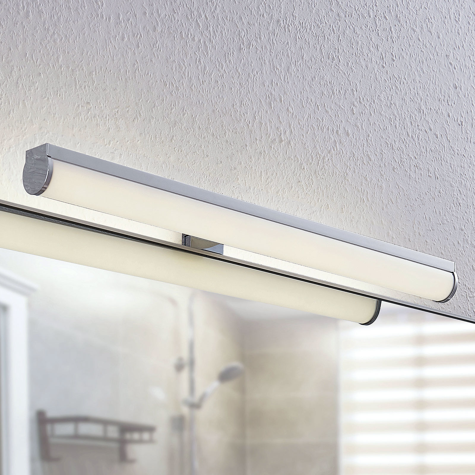 Lindby Irmena LED bathroom mirror light, 50 cm, for Bathroom, aluminium, plastic, 7 W, energy efficiency: A+, W: 50 cm, H: 4 cm