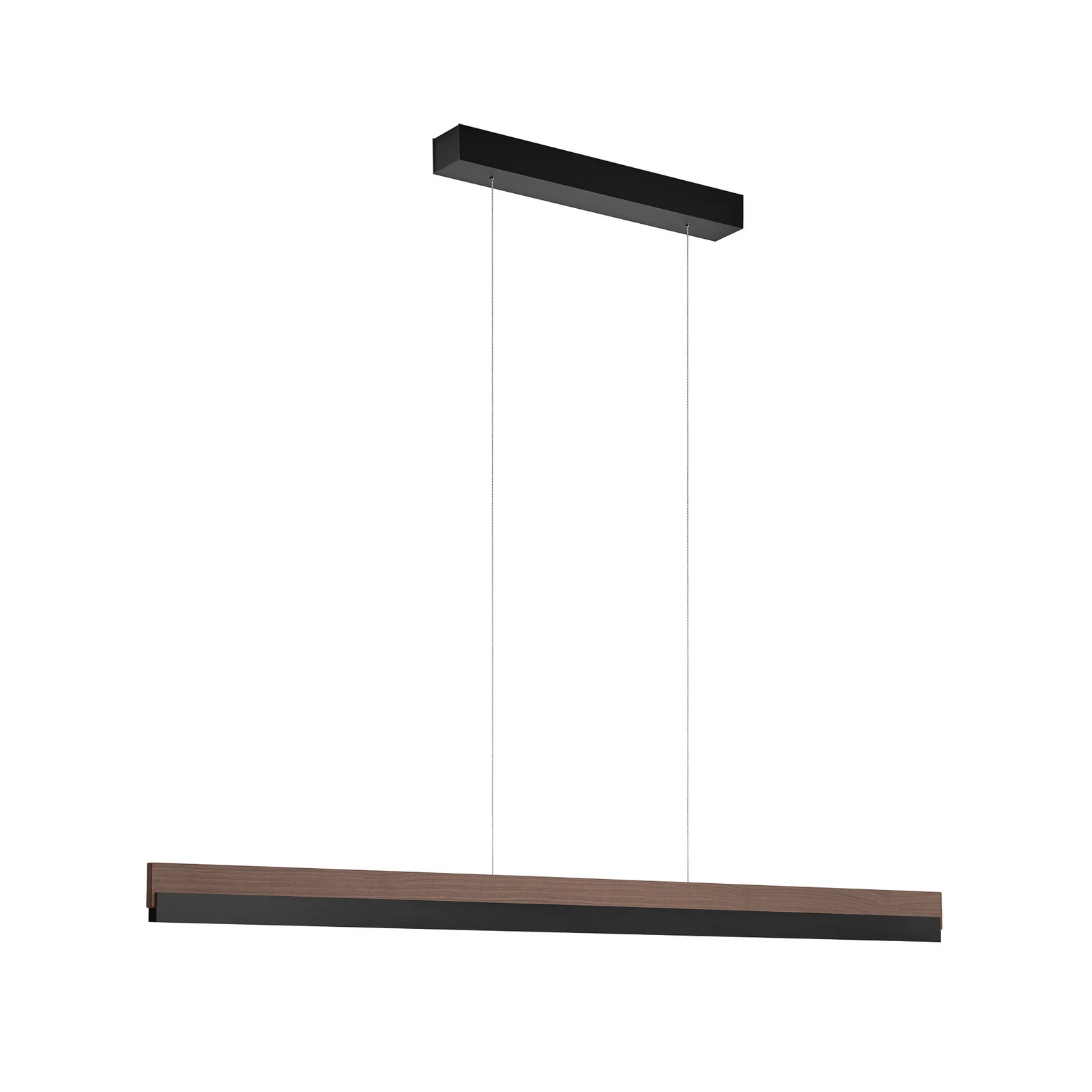 Quitani LED viseća lampa Keijo, crna/orah, 123 cm