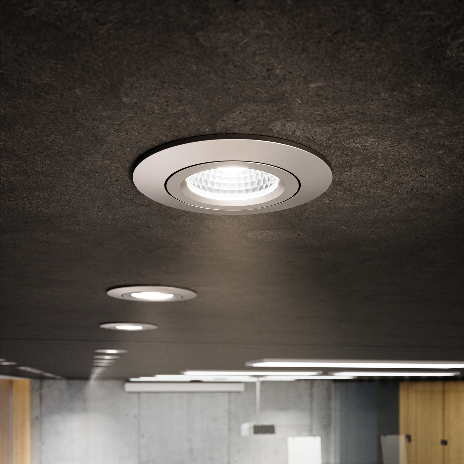 LED Spot à encastrer au plafond Diled, Ø8,5cm, 10 W, Dim-To-Warm, acier