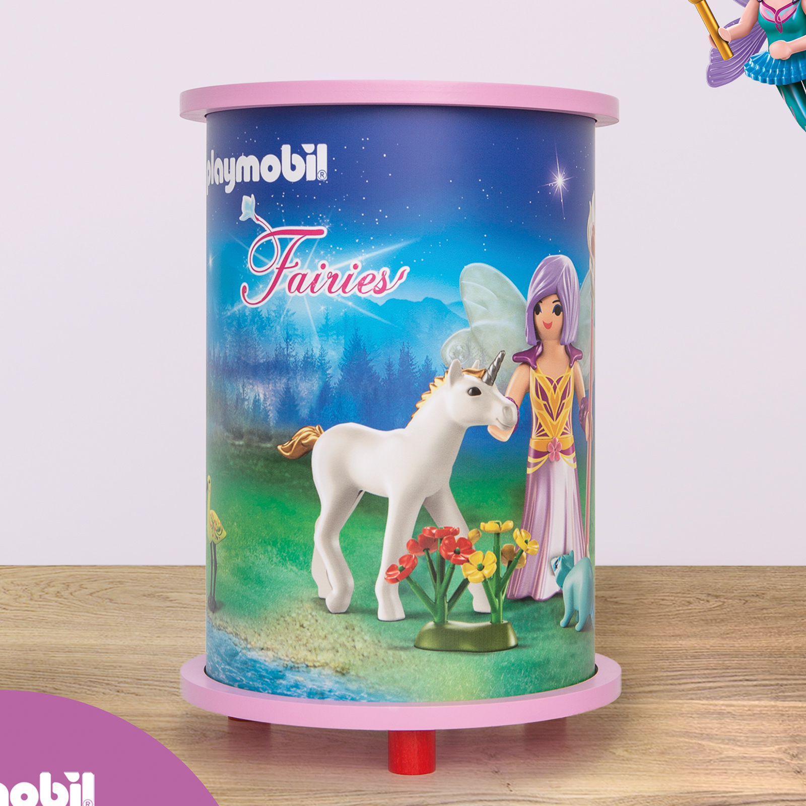 Elobra 25/15 PLAYMOBIL Fairies table lamp, for Children's Room, wood, plastic, E14, 40 W, energy efficiency: A++, H: 25 cm