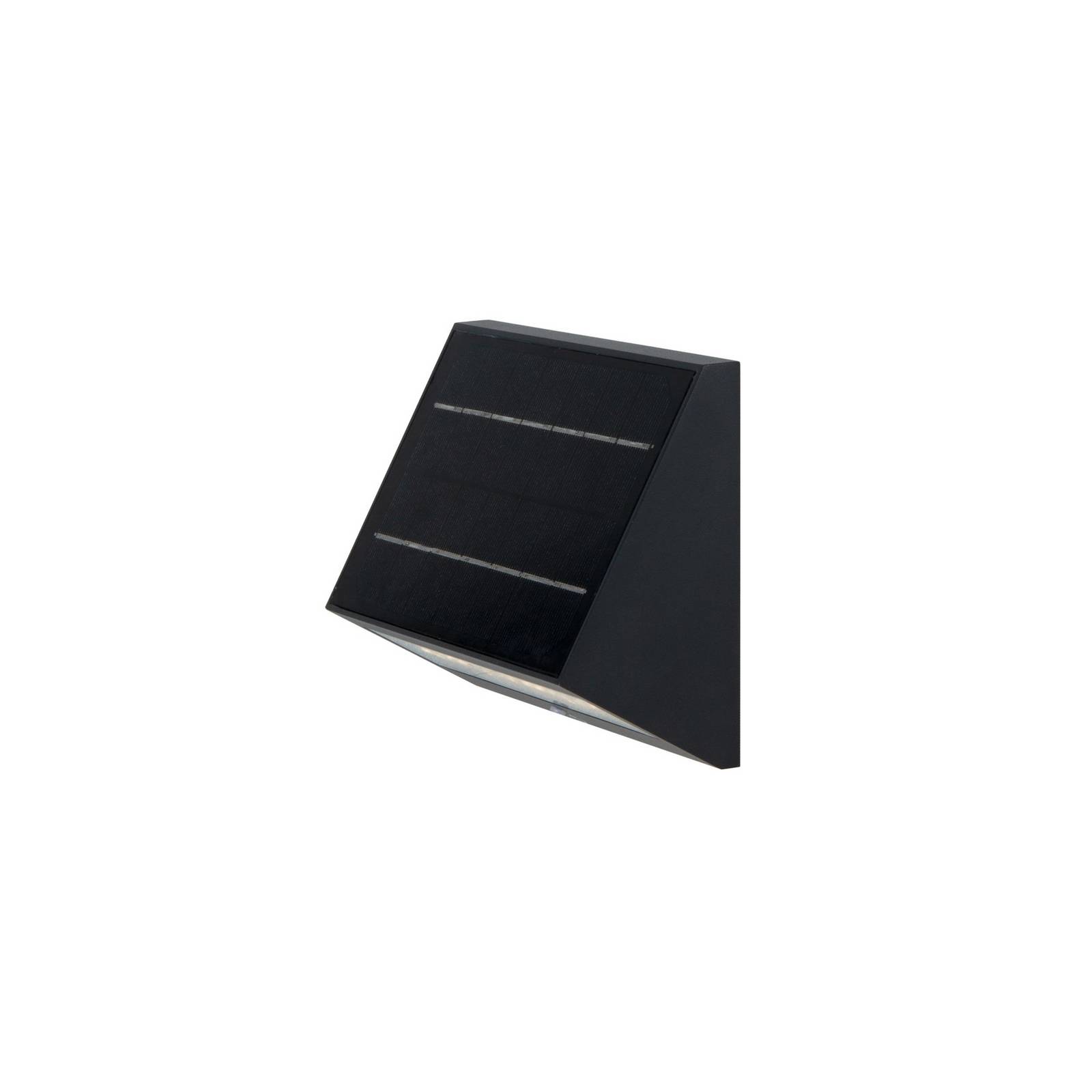 KLEWE LED-Solar-Wandleuchte ECOSTEP, anthrazit, 17 cm, IP65