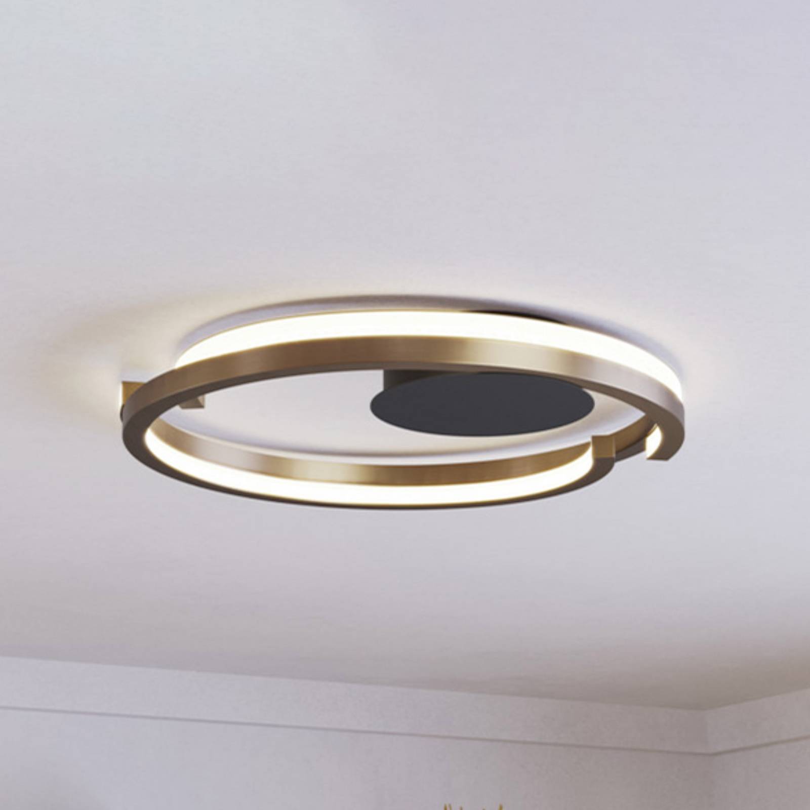 Lampa sufitowa LED EGLO MEZZOMONTE, brązowa, Ø 48 cm, CCT