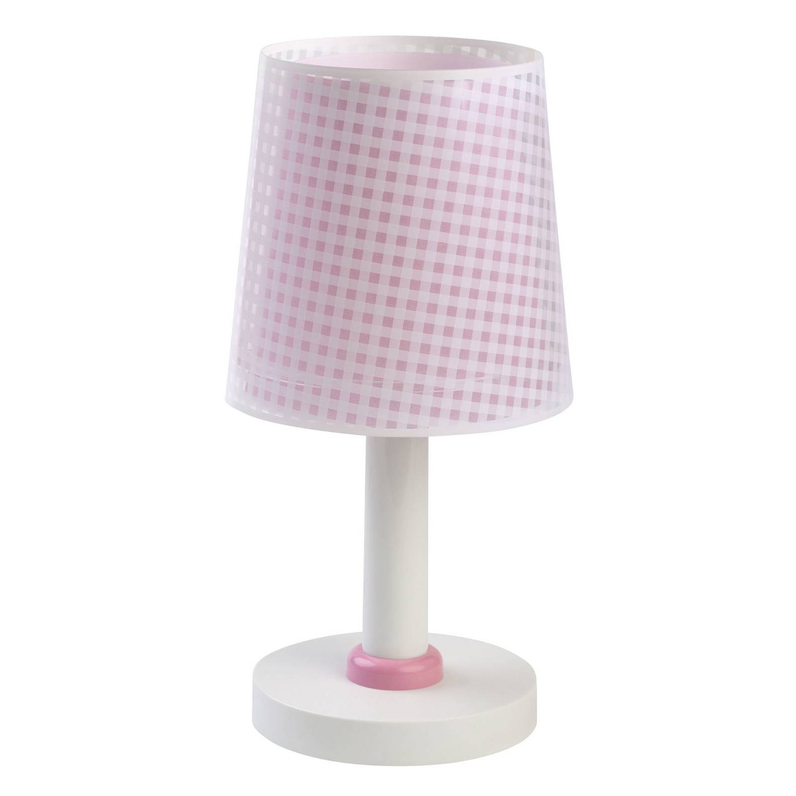 dalber - lampa sto?owa dzieci?ca vichy r??owa, do pokoju dzieci?cego, tworzywo sztuczne, e14, 40w, wys. 30 cm