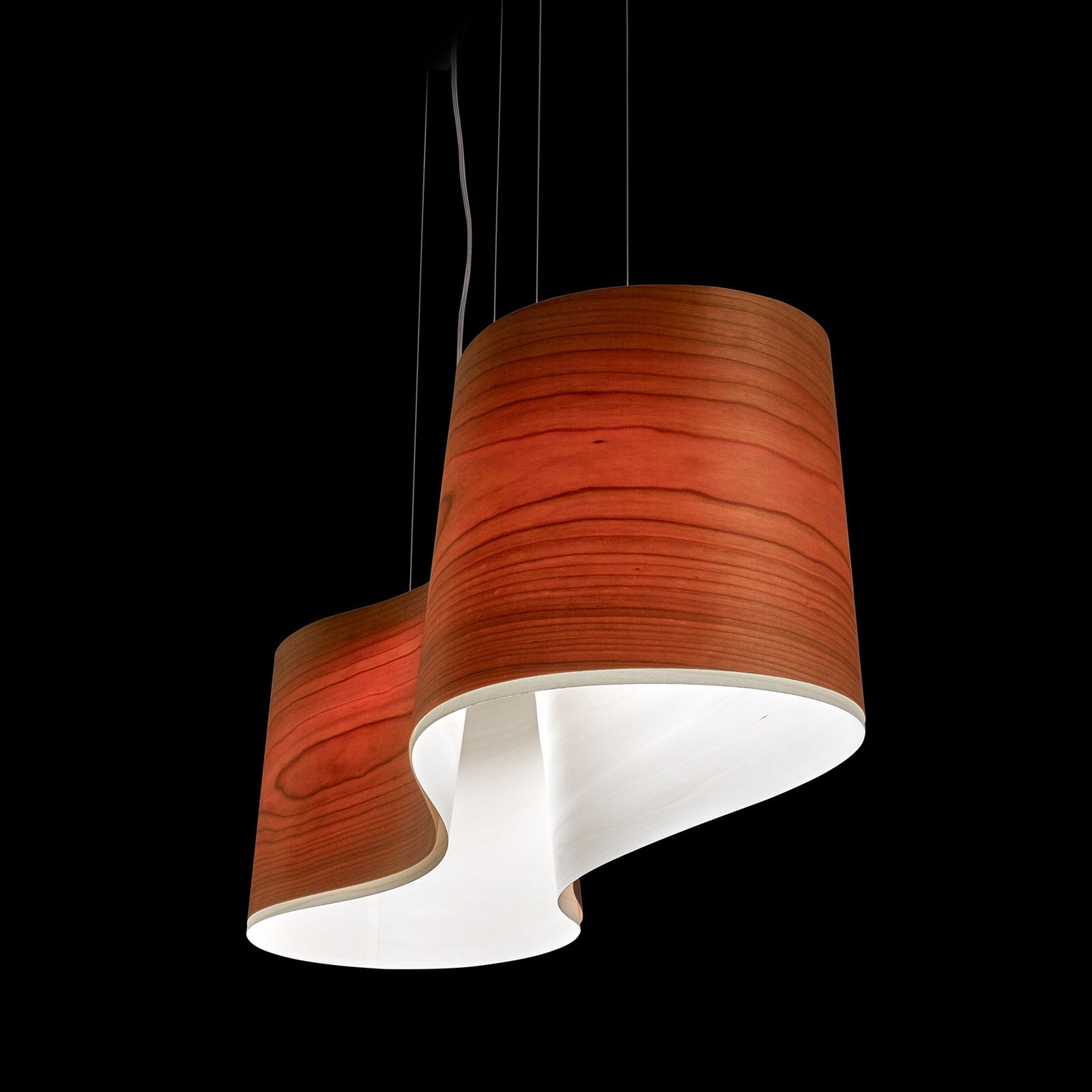 LZF New Wave pendant light in wood veneer