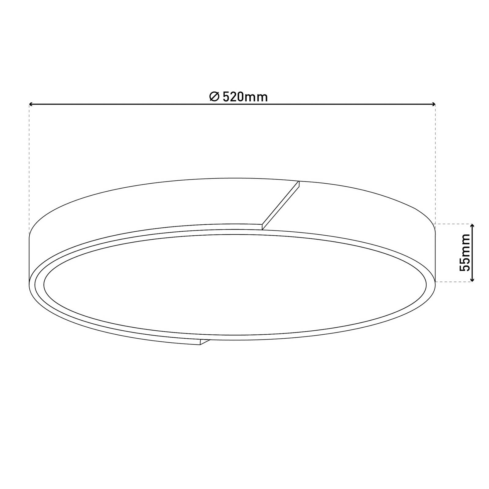 Lampa sufitowa LED Borneo, dąb, metal, CCT, pilot zdalnego sterowania