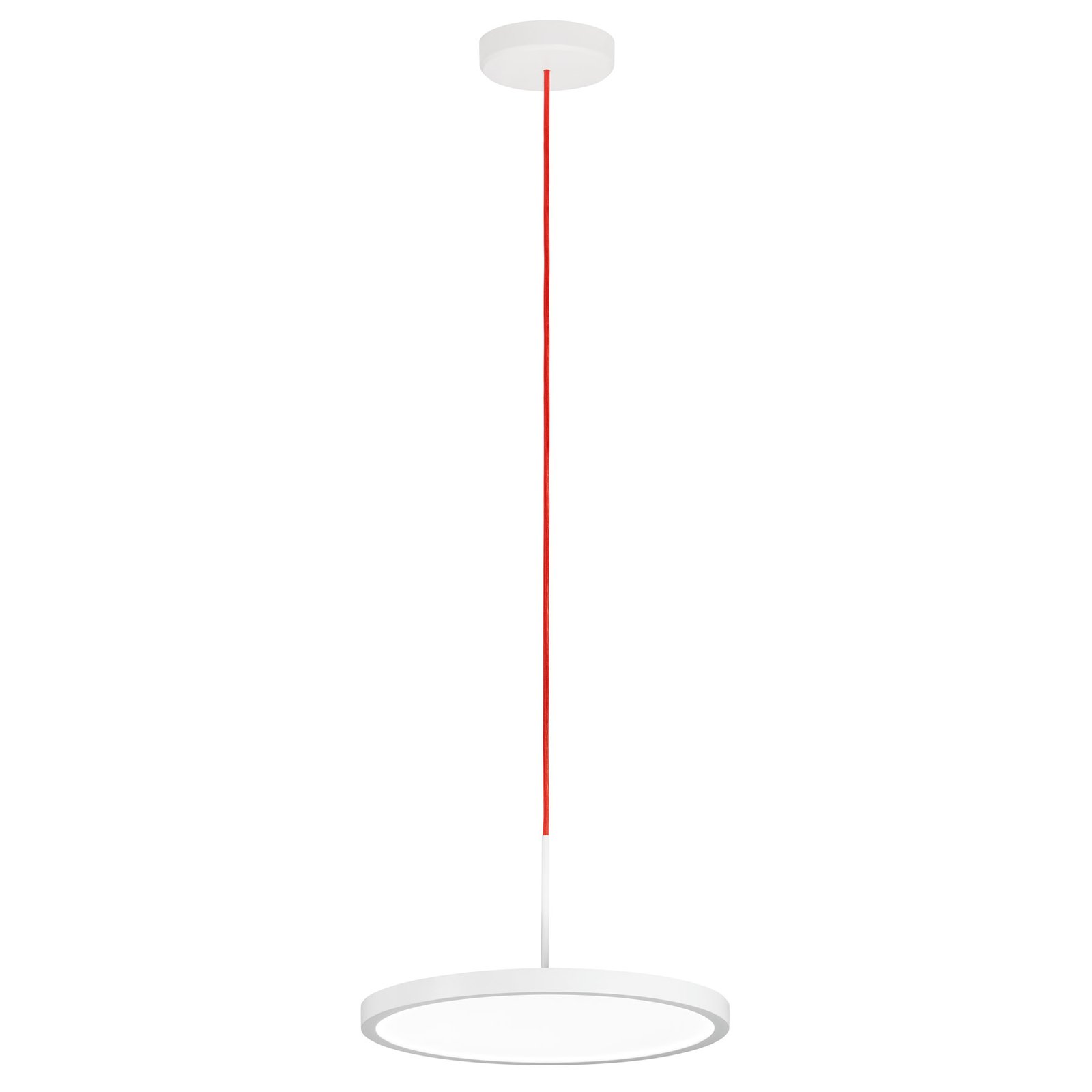 VIVAA 2.0 LED hanging lamp Ø45cm red cable 3,000 K