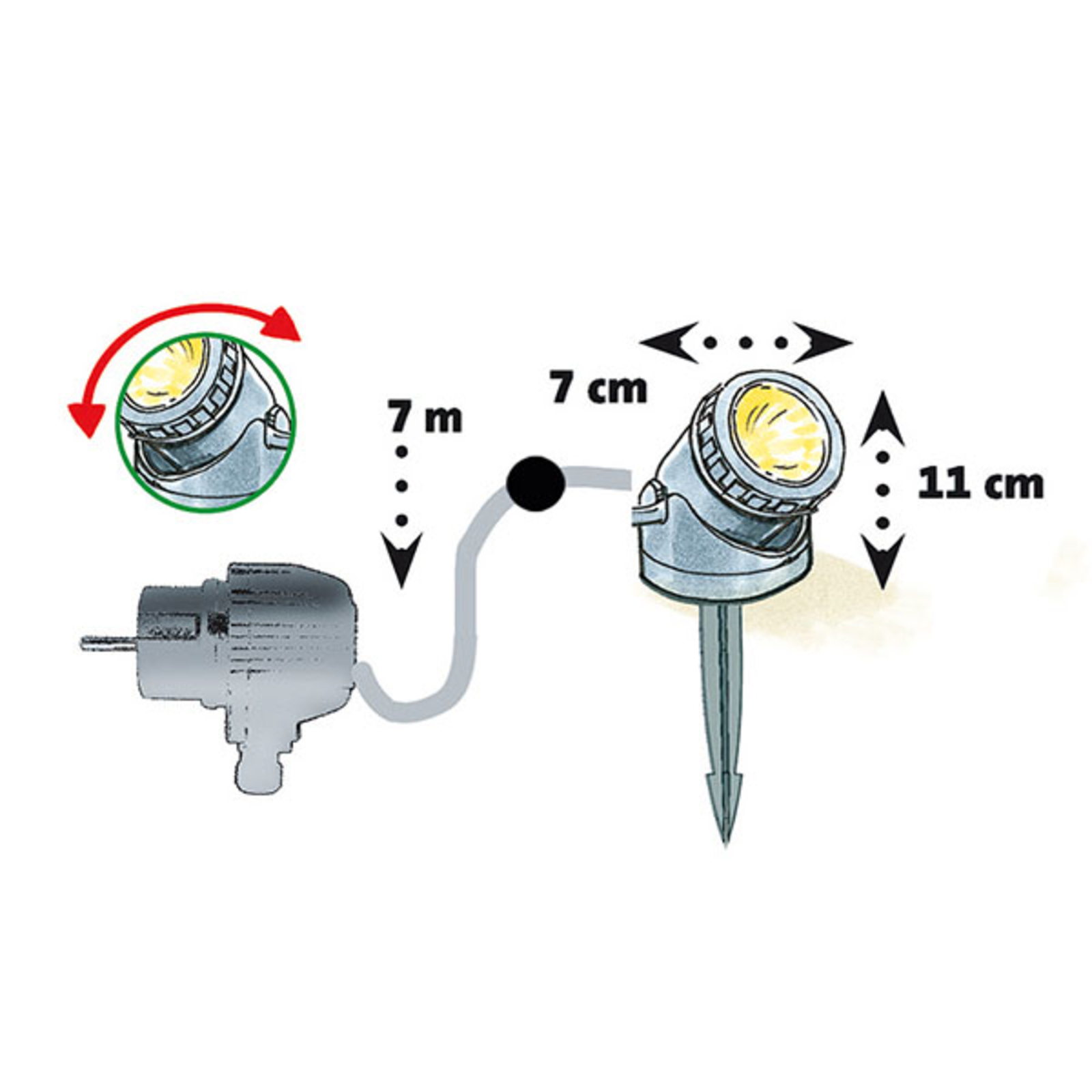 Heissner LED-undervannslampe og -hagelampe