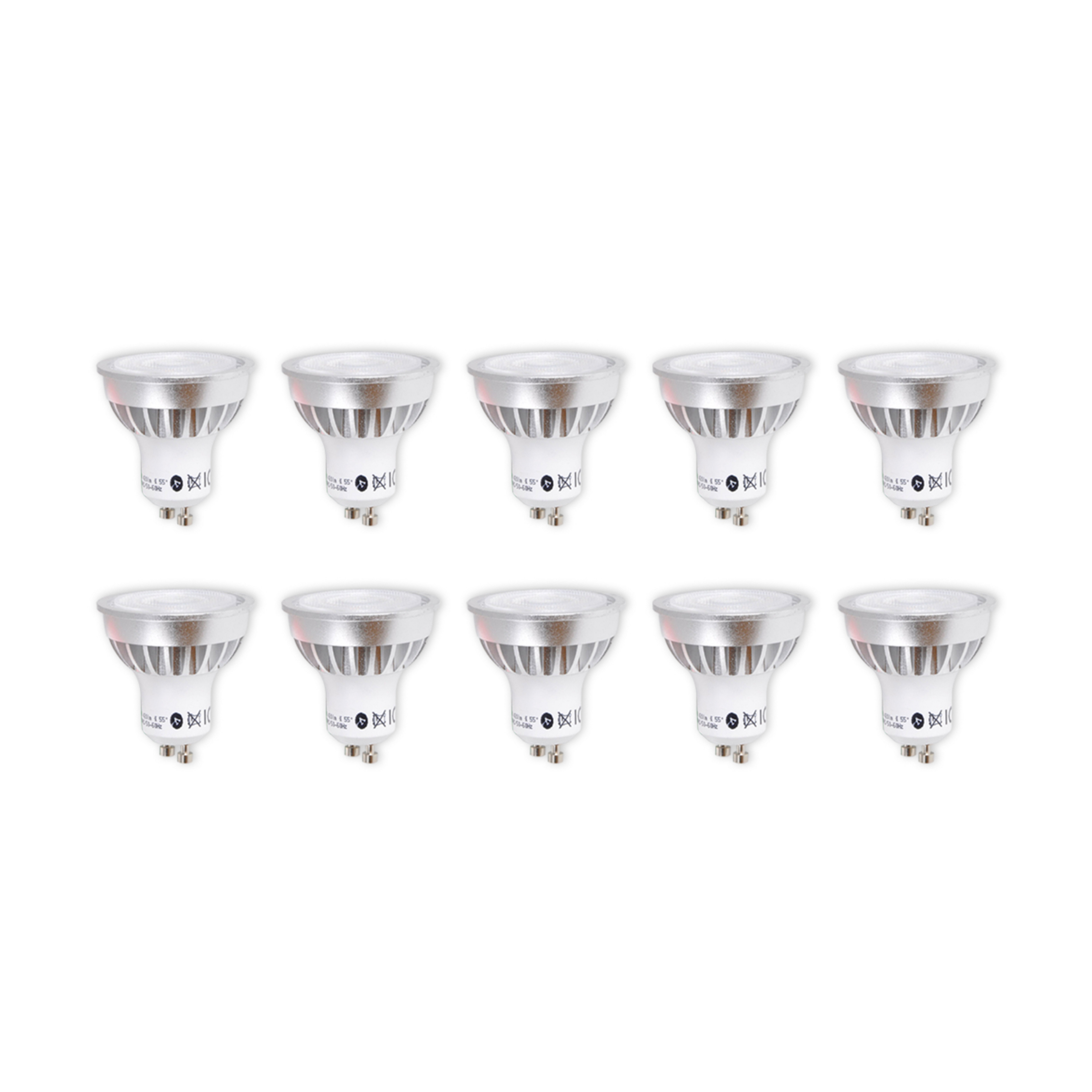 Lindby LED-reflektor GU10 5 W klar 3.000 K 55° sæt med 10 stk