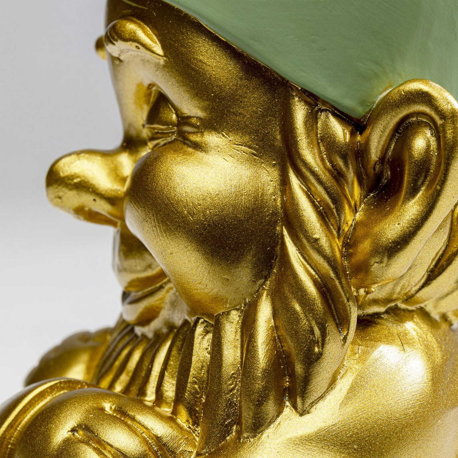 KARE decorative figure dwarf green/gold-coloured, height 21 cm, polyresin