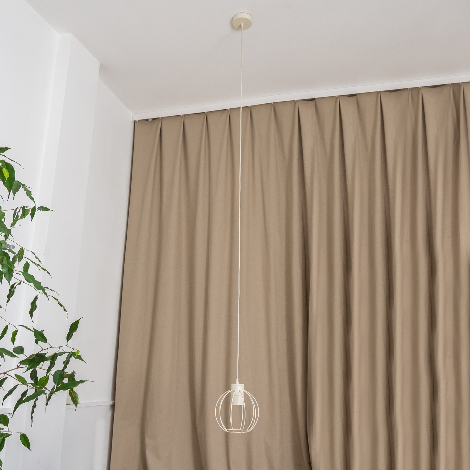 HELAM Lampă suspendată STARLIGHT alb crem 1 bec Ø 18 cm metal - Camera de zi / sufragerie