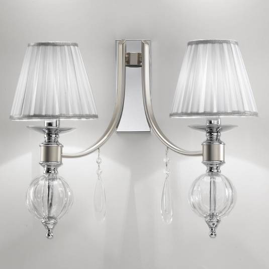 Applique 7330, con gocce di vetro, 2 luci Lampade.it