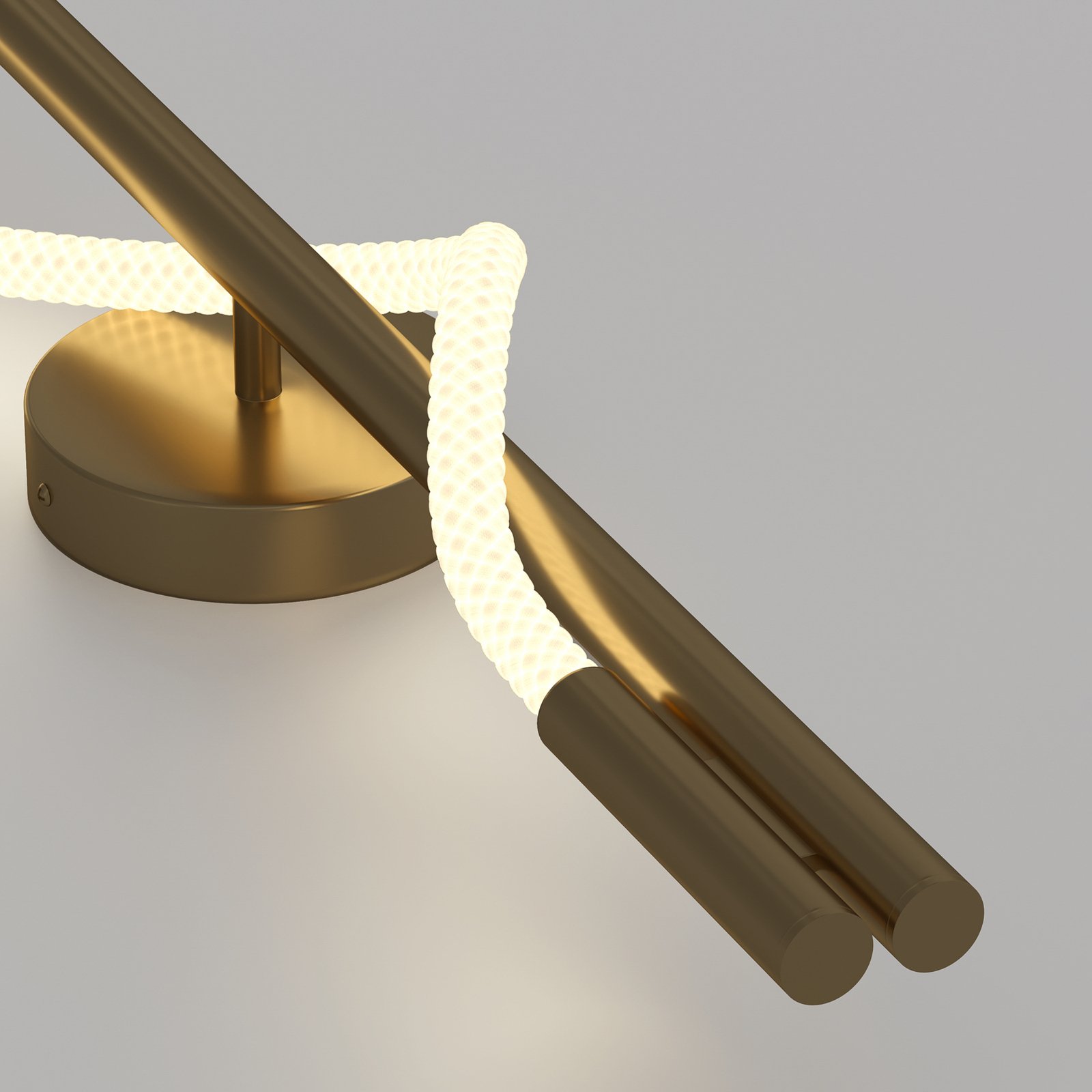 Maytoni LED wall light Tau, gold-coloured, height 84 cm, aluminium