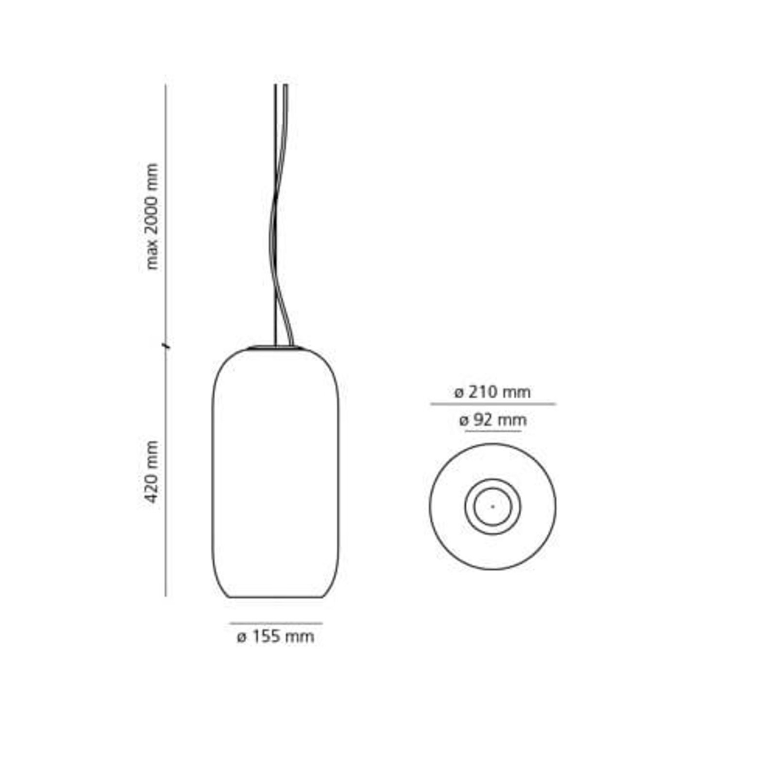 Gople Lustră Pendul White - Artemide