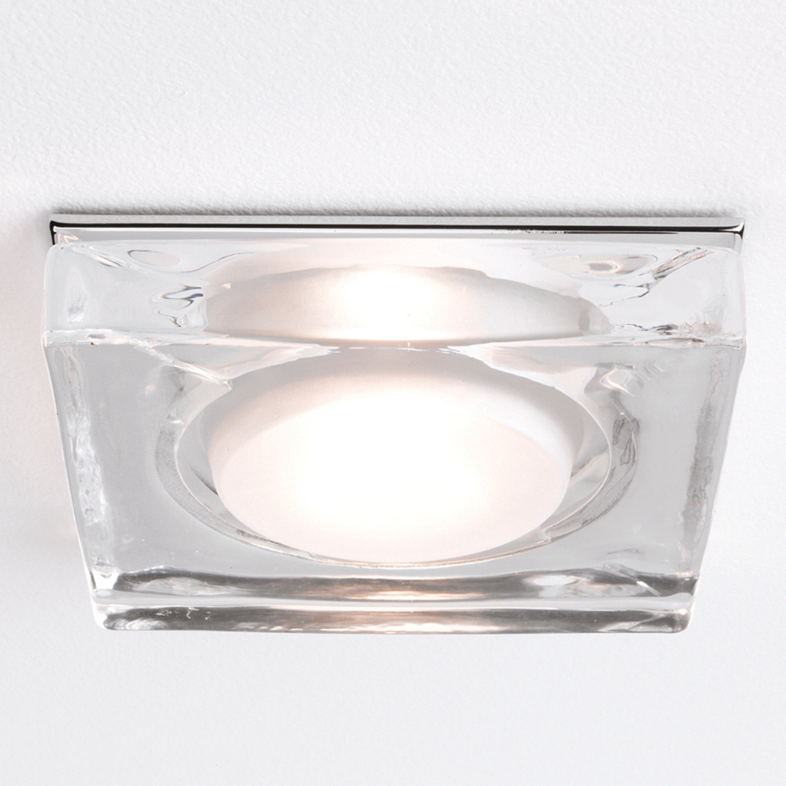 Astro Vancouver Square Built-In Ceiling Light, for Bathroom, Clear glass, metal, GU10, 50 W, energy efficiency: A++, L: 11.5 cm, W: 11.5 cm, H: 2.5 cm