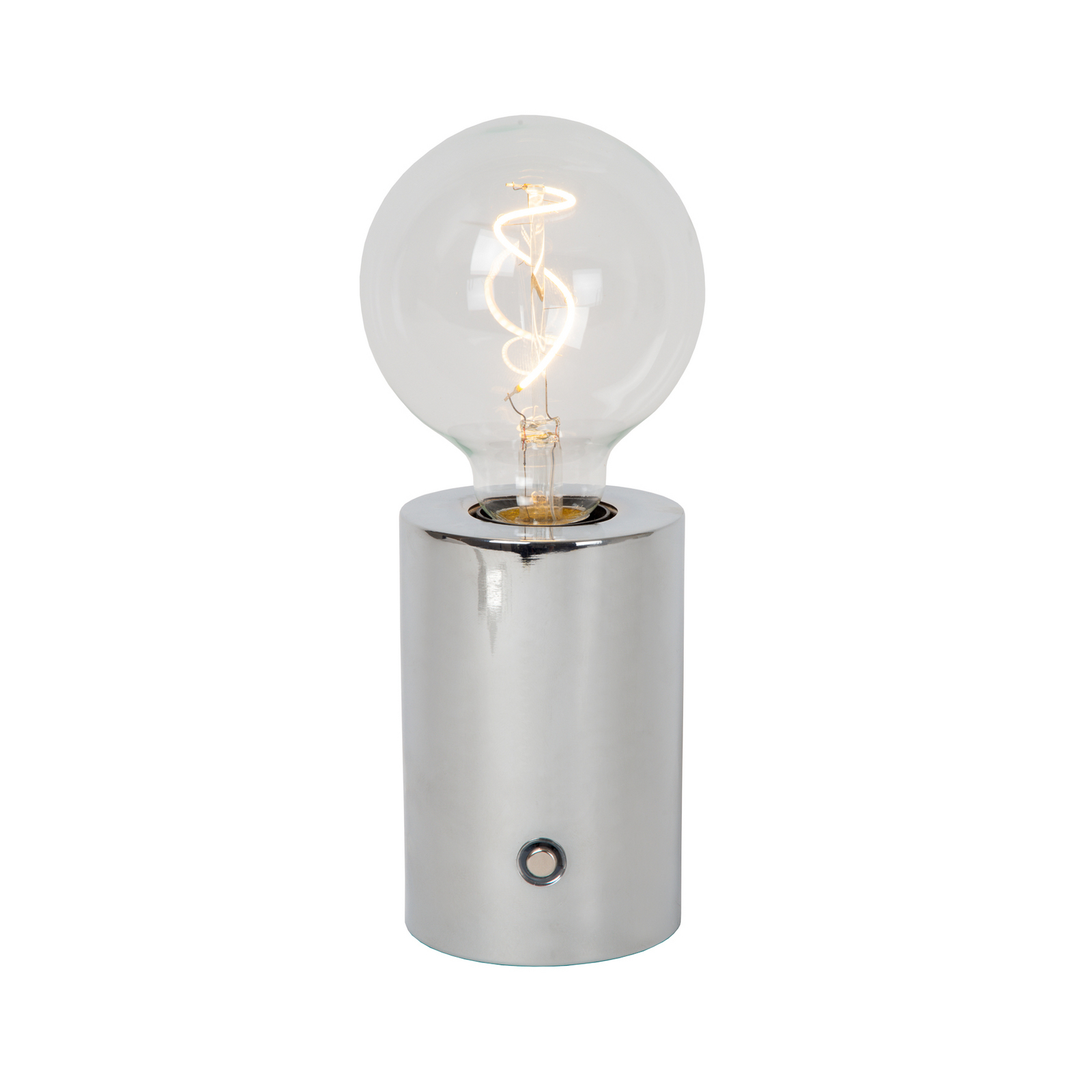 Accu-tafellamp Vivo, chroomkleurig, hoogte 22 cm, metaal