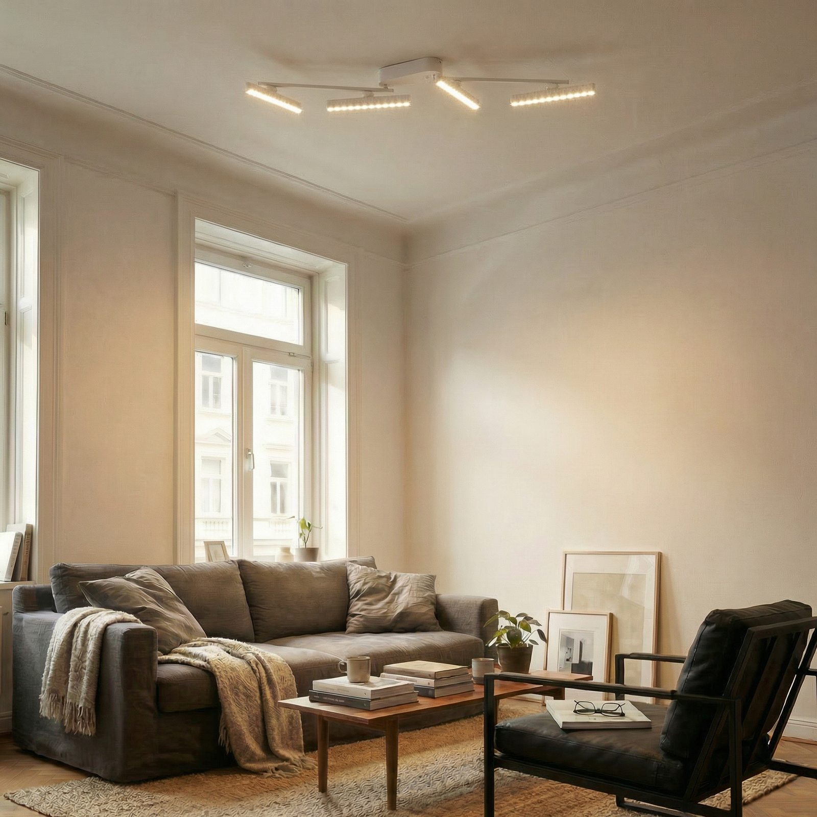 Eldrin LED-Strahler vierflammig Lichtpunkte 111 cm weiß - Lindby Eldrin LED-Strahler vierflammig Lichtpunkte 111 cm weiß - Lindby
