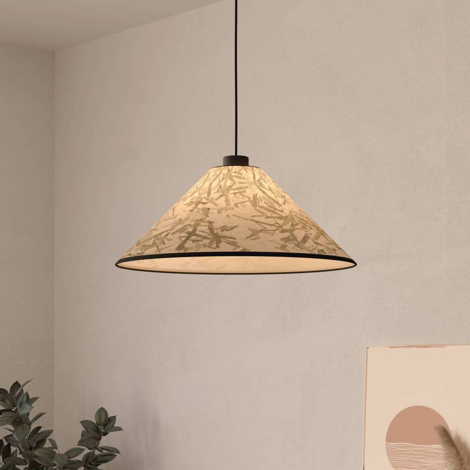 Lampa wisząca Oxpark, Ø 42 cm, zielona/biała/czarna, tkanina