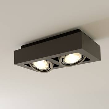 Spot pour plafond LED Ronka, 2 lampes, gris foncé