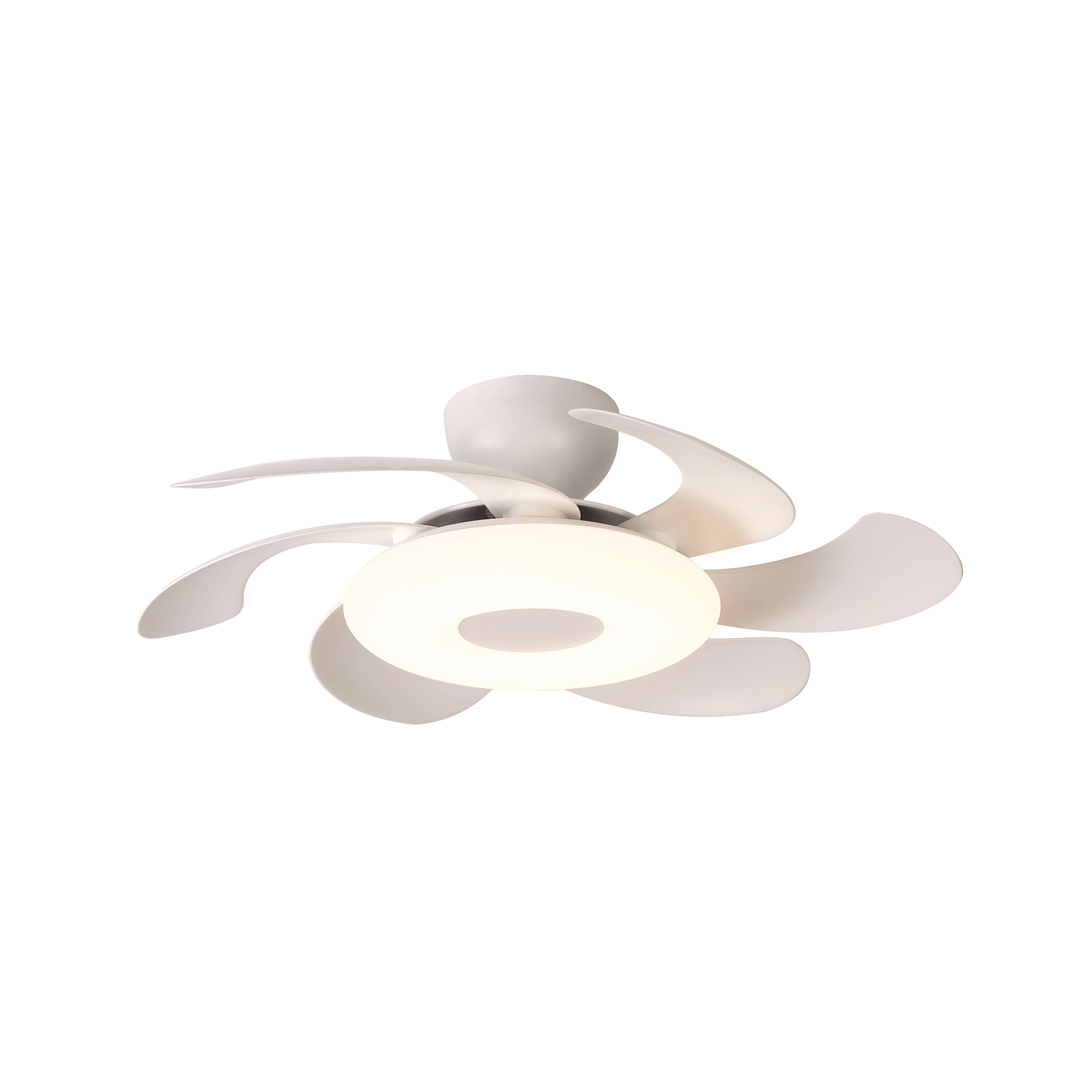LED-loftventilator Flower, hvid, DC-motor, støjsvag, CCT – Mantra