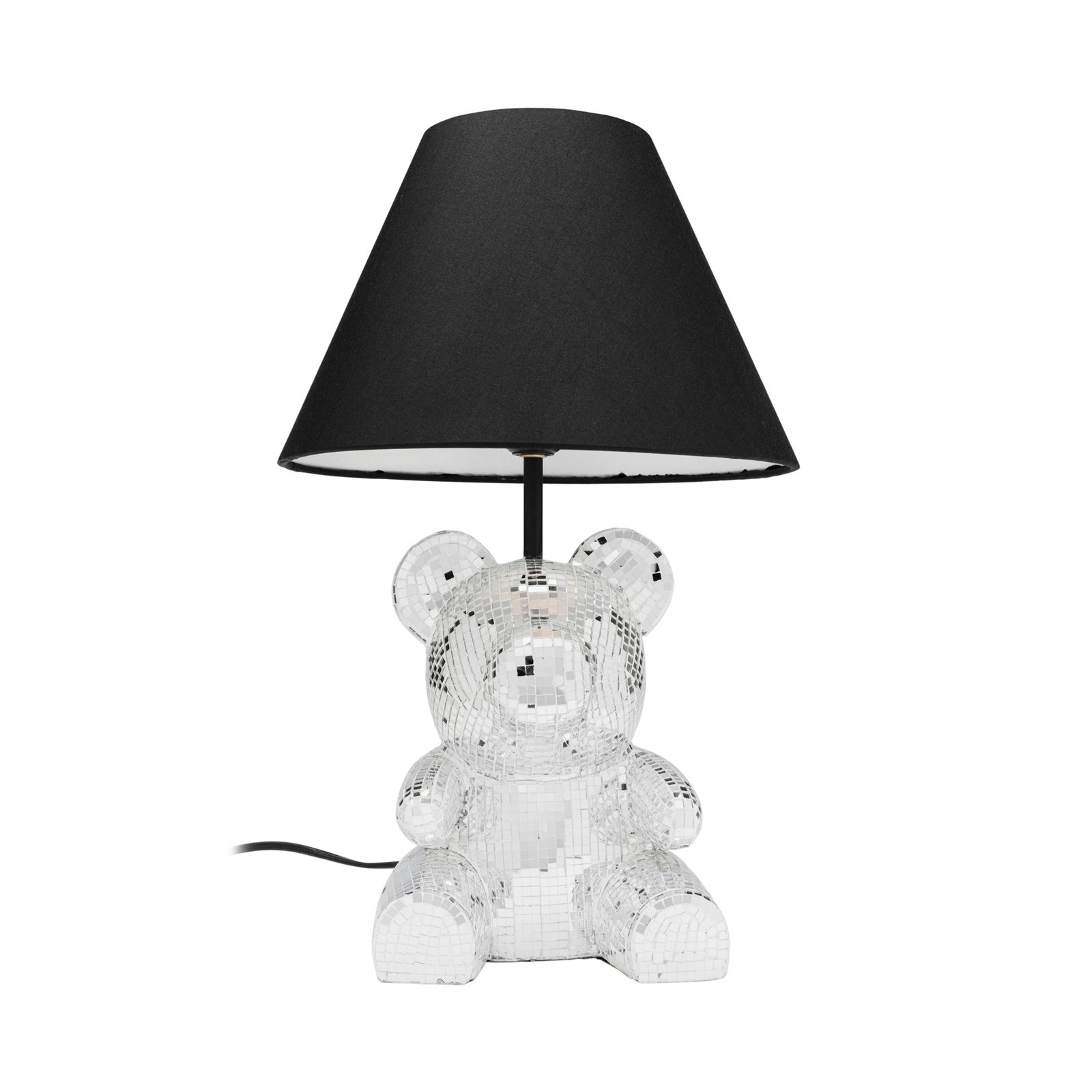 KARE Bear Disco bordlampe, sort, med spejl