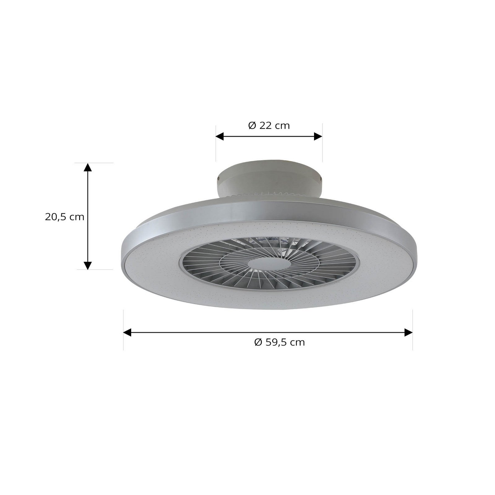 Lindby Smart LED stropni ventilator Paavo, srebrn, tih, Tuya