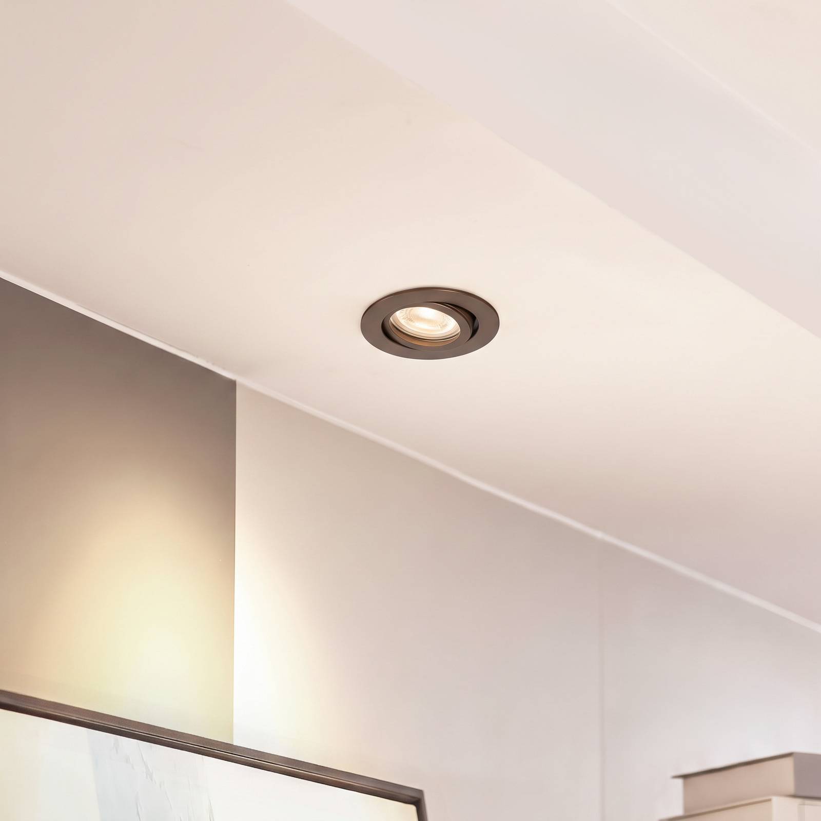 Arcchio Downlight Zyron, brązowy jak kawa, Ø 8,2 cm