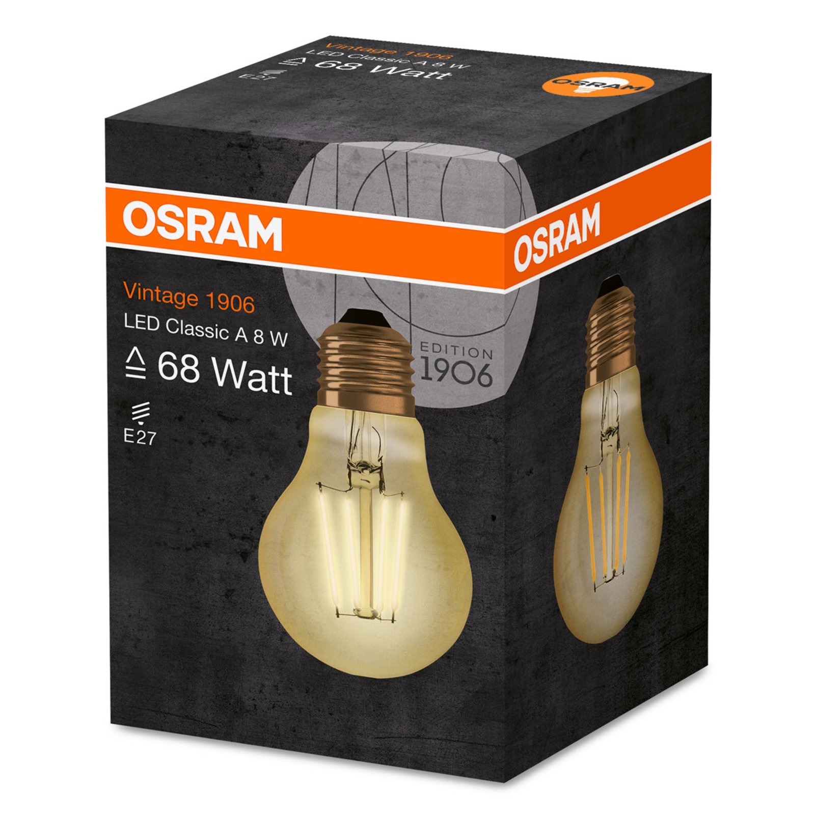 OSRAM LED lamp E27 8W vintage filament 825 goud