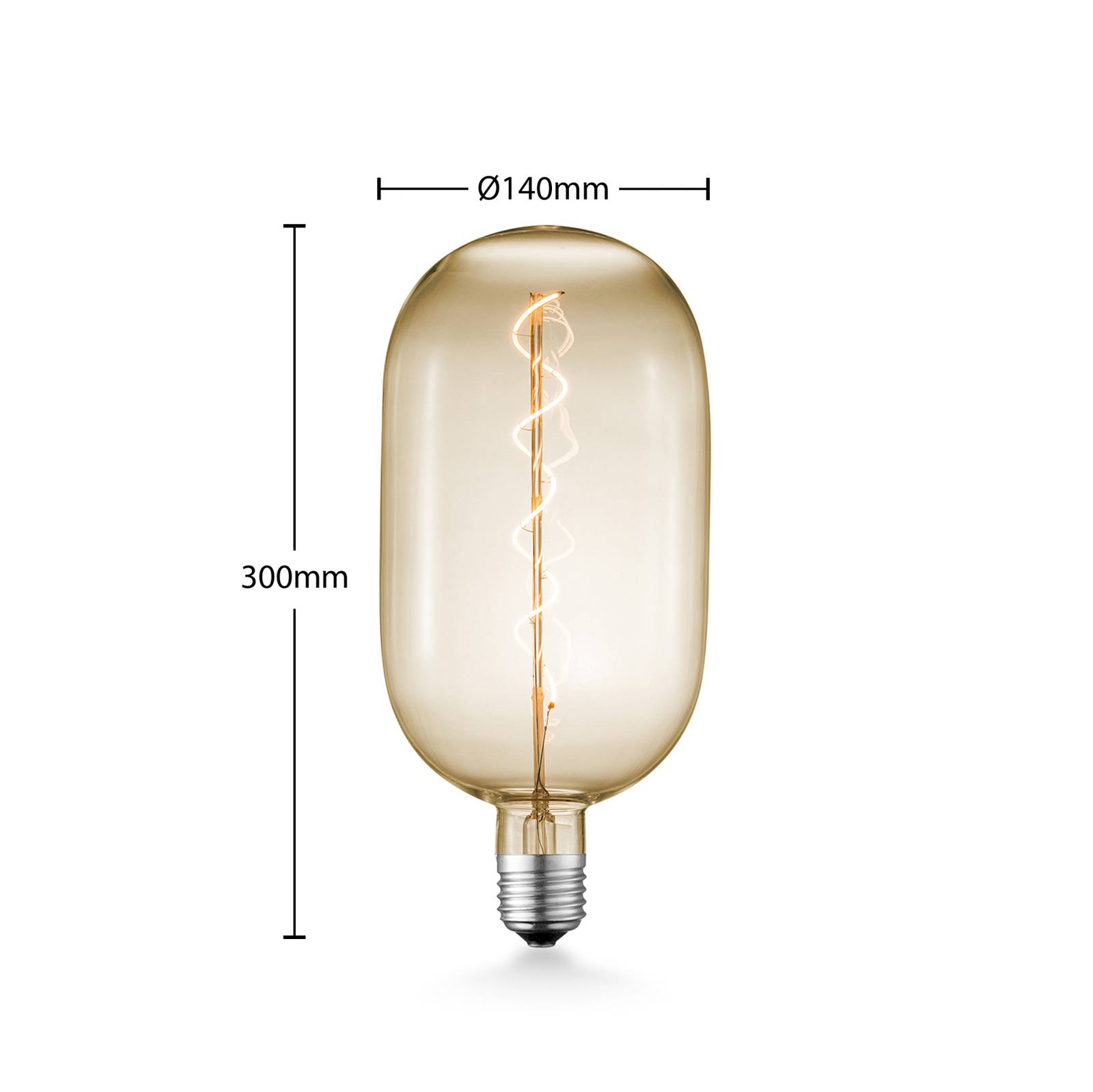 Lucande LED-lampa E27 T140 4W 2700K bärnsten