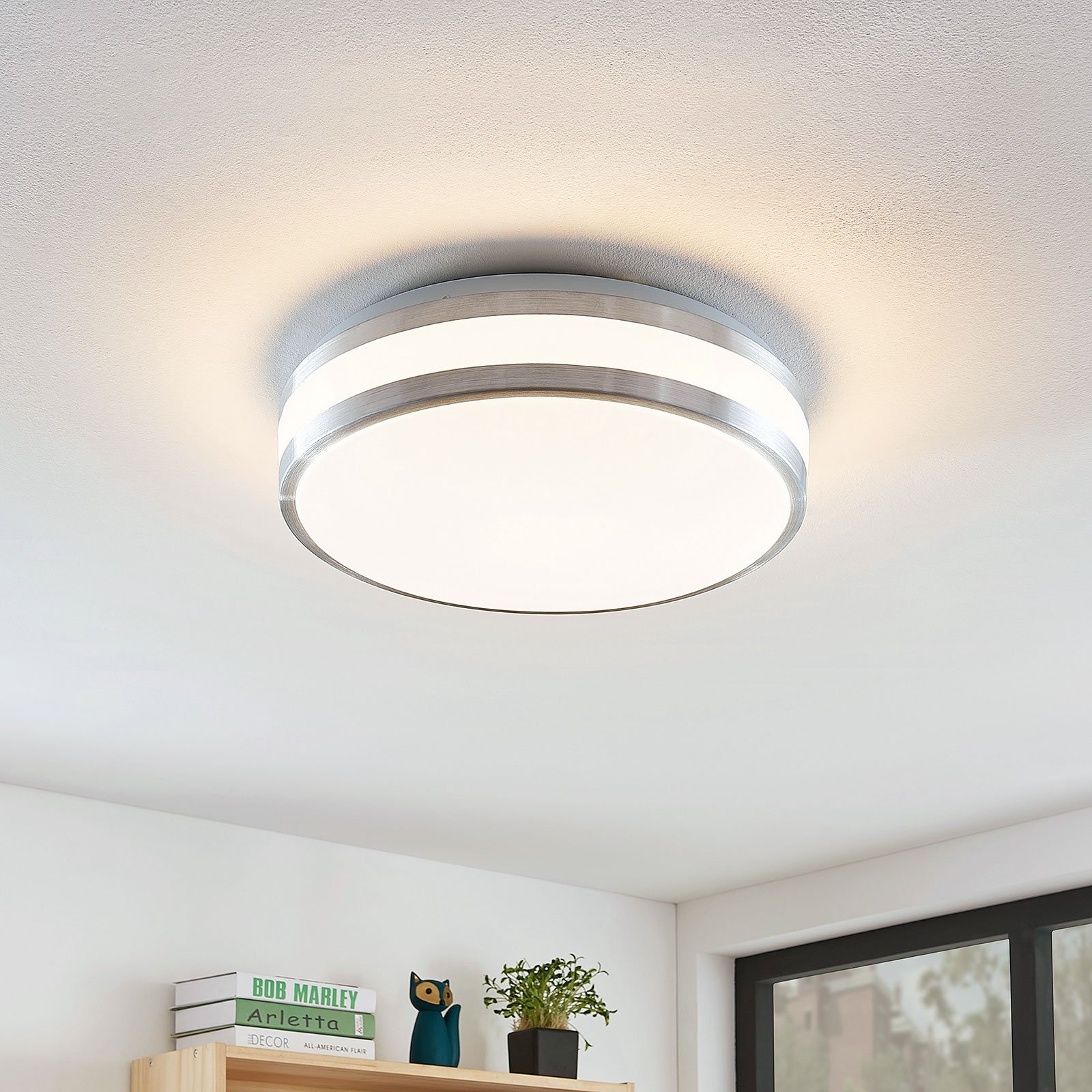 Lindby Nelia lámpara de techo LED, redonda 34,5 cm