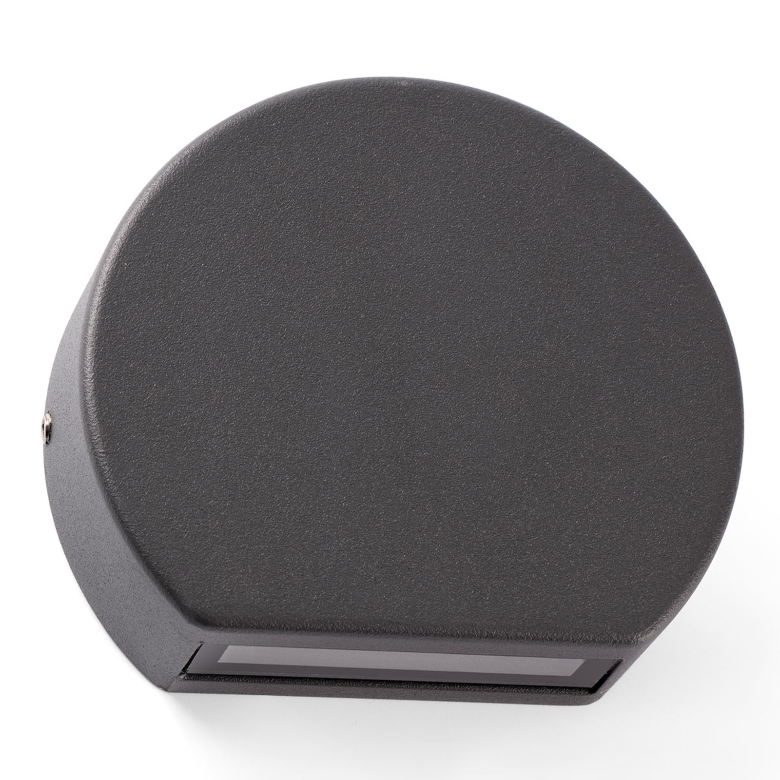 Round Pill LED outdoor wall light in dark grey