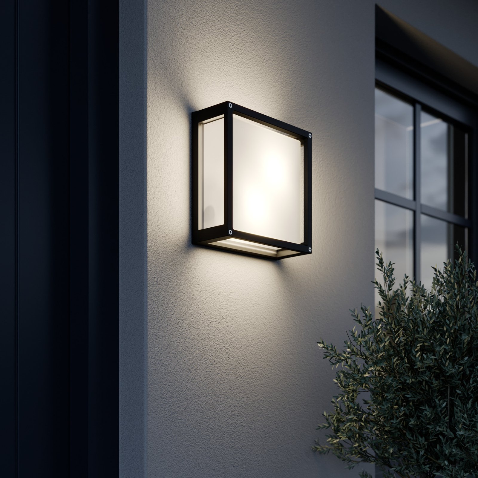Aurelien Square Outdoor Wall Lamp IP54 Dark Grey - Lucande
