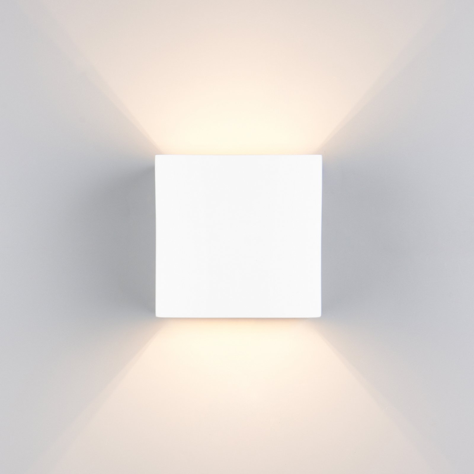 Candeeiro de parede Dadi, branco, largura 11 cm, gesso