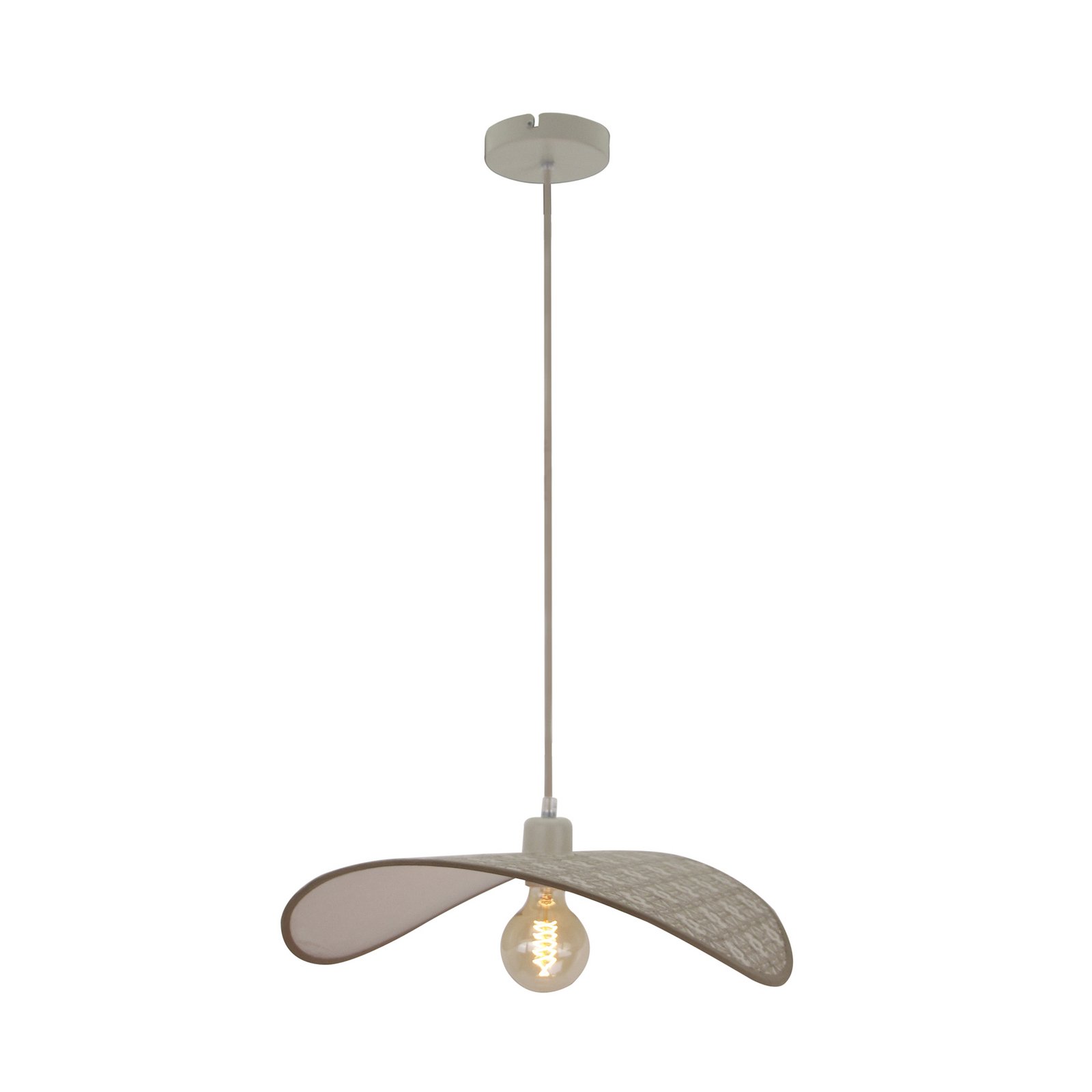 Lindby viseča svetilka Tulio, sivo vzorčasta, tkanina, Ø 50 cm